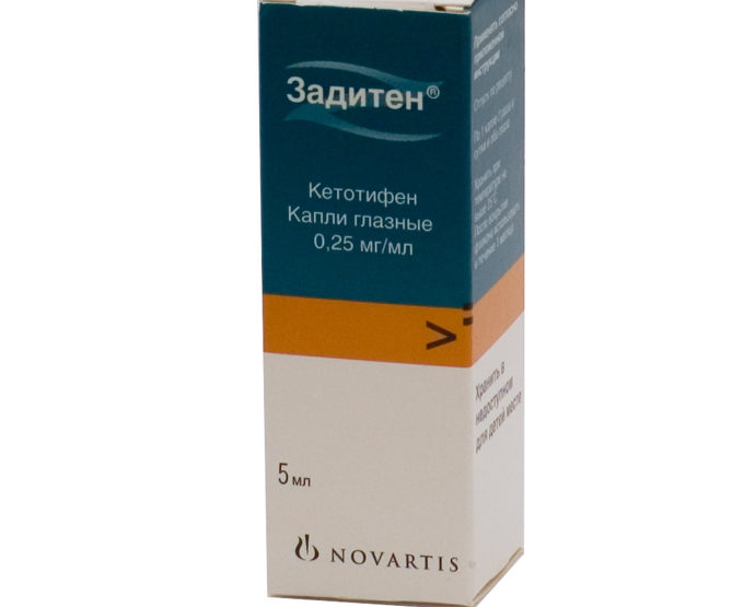 Глазные капли Задитен