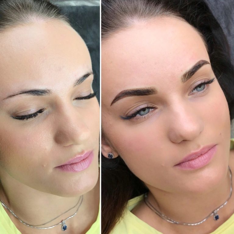 Пудровый татуаж бровей